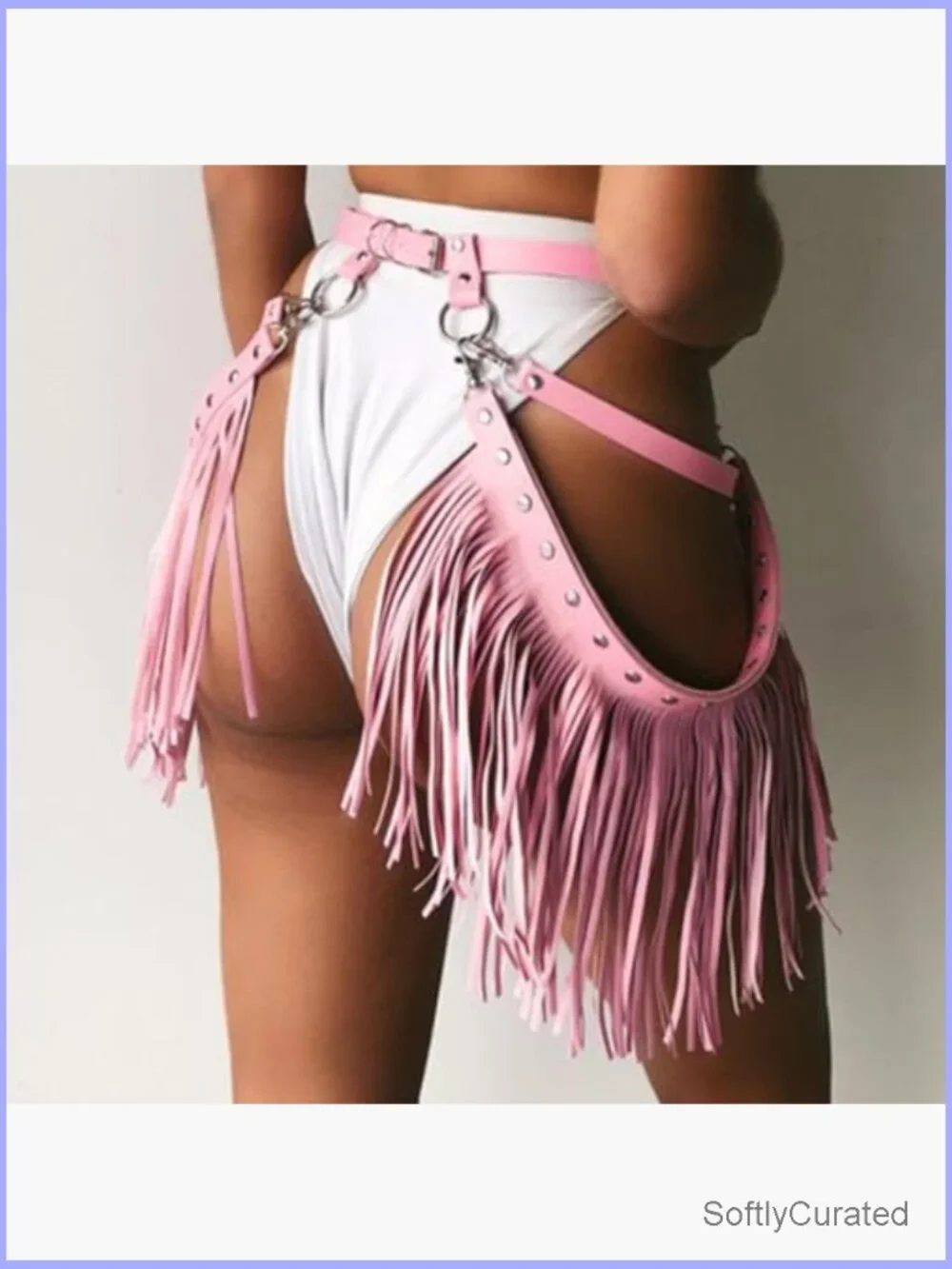 Fringe Cowgirl Western Belt PU Leather Tassel Rave Belt Adjustable